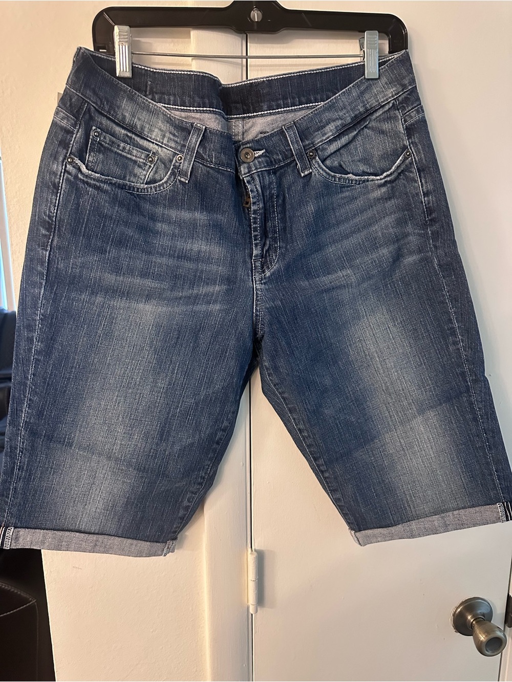 No Boundaries Dark Blue Washed Denim Bermuda s Shorts size 7/8